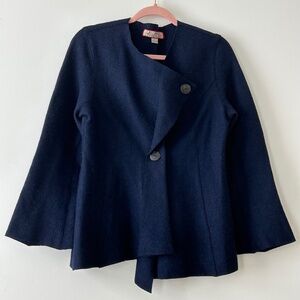 Beyond Threads Alpaca Wool Navy Blue Asymmetrical Coat